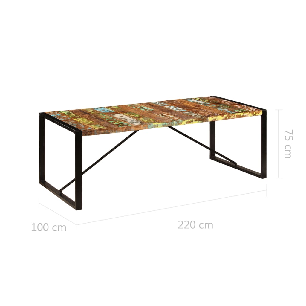 Esstisch 220x100x75 cm Massivholz Akazie