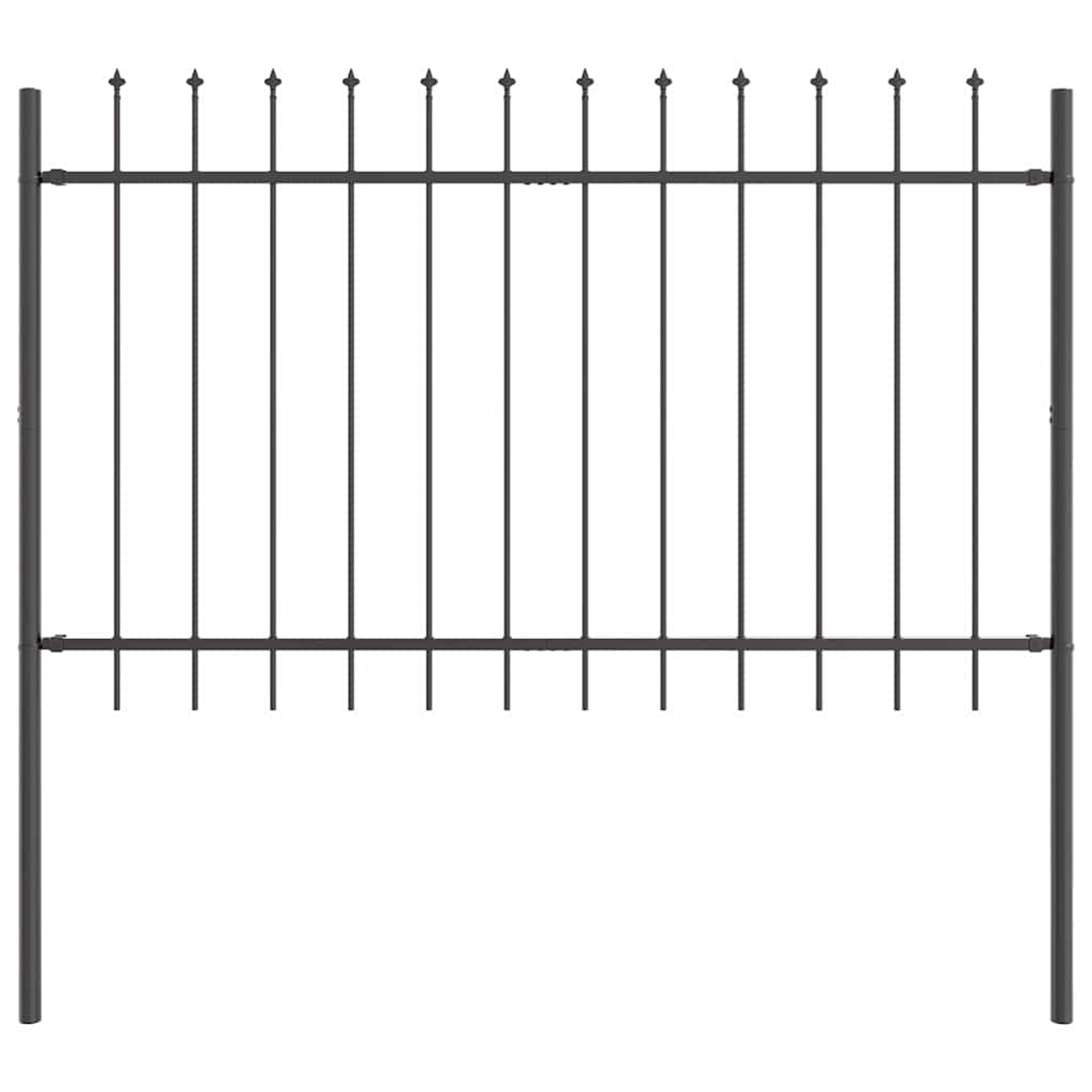 Gartenzaun Woerden mit Speerspitze Stahl 181 x 60 cm Schwarz