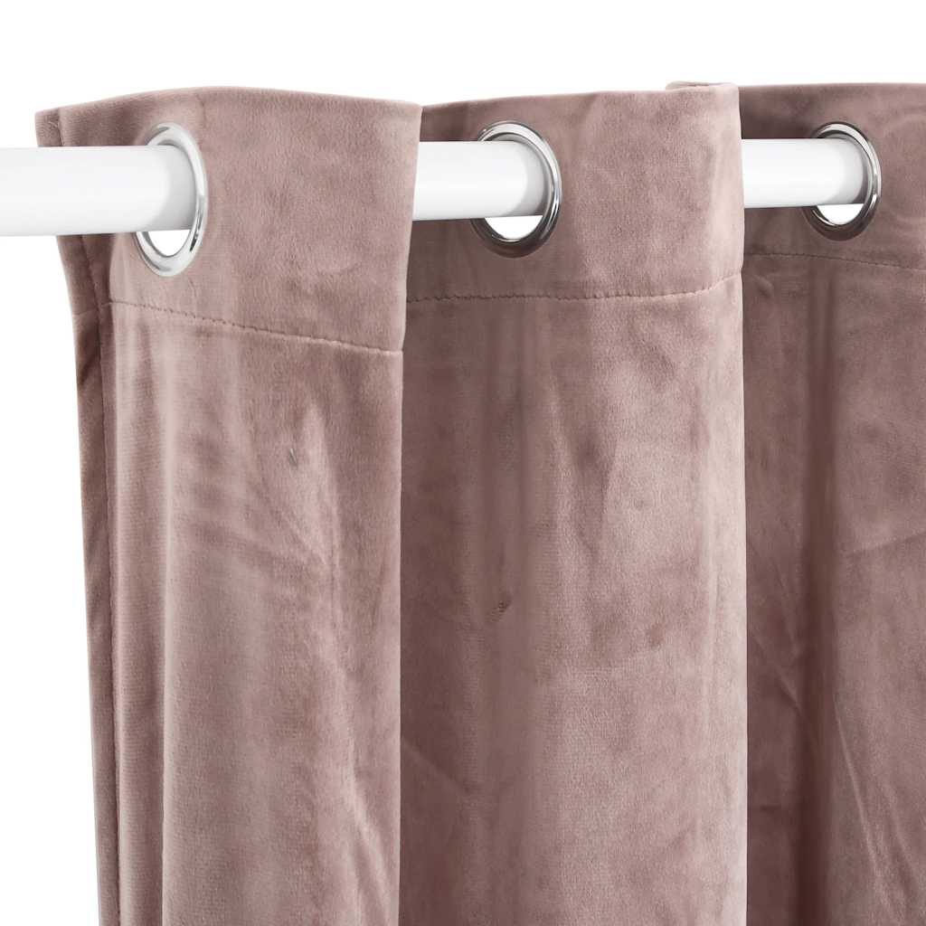 Verdunkelungsvorhang mit Metallösen Samt Schwarz 290 x 245 cm