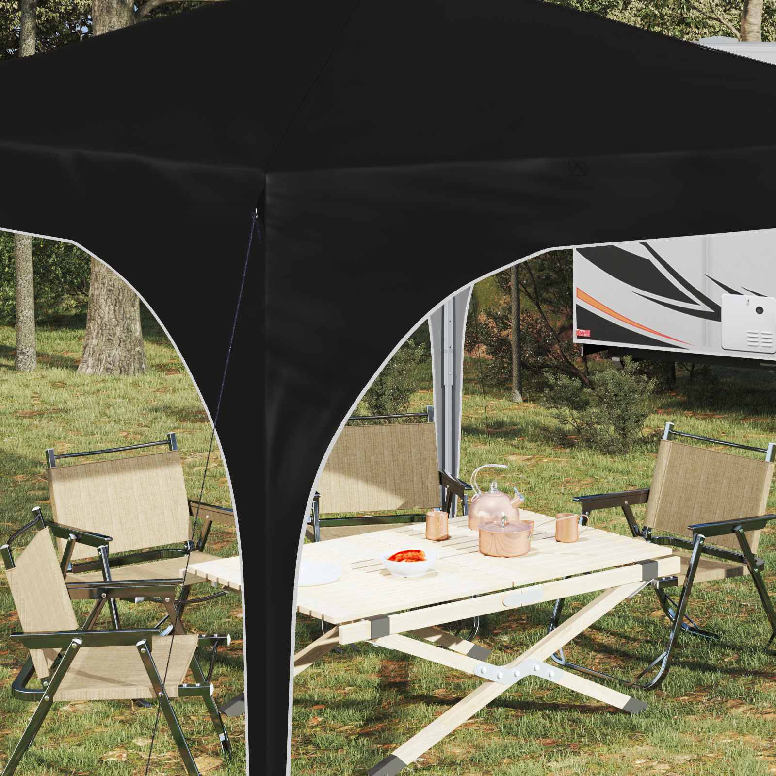 Pop-up Partyzelt 290 x 290 x 245 cm Creme
