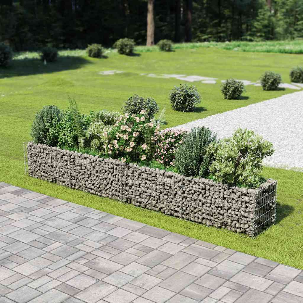 Gabionen-Hochbeet Verzinkter Stahl 450×90×100 cm