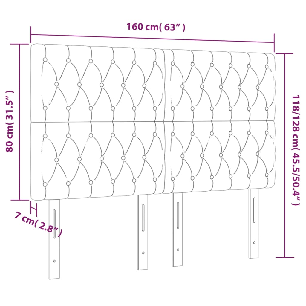 Kopfteil Hellgrau 80x7x118/128 cm Stoff