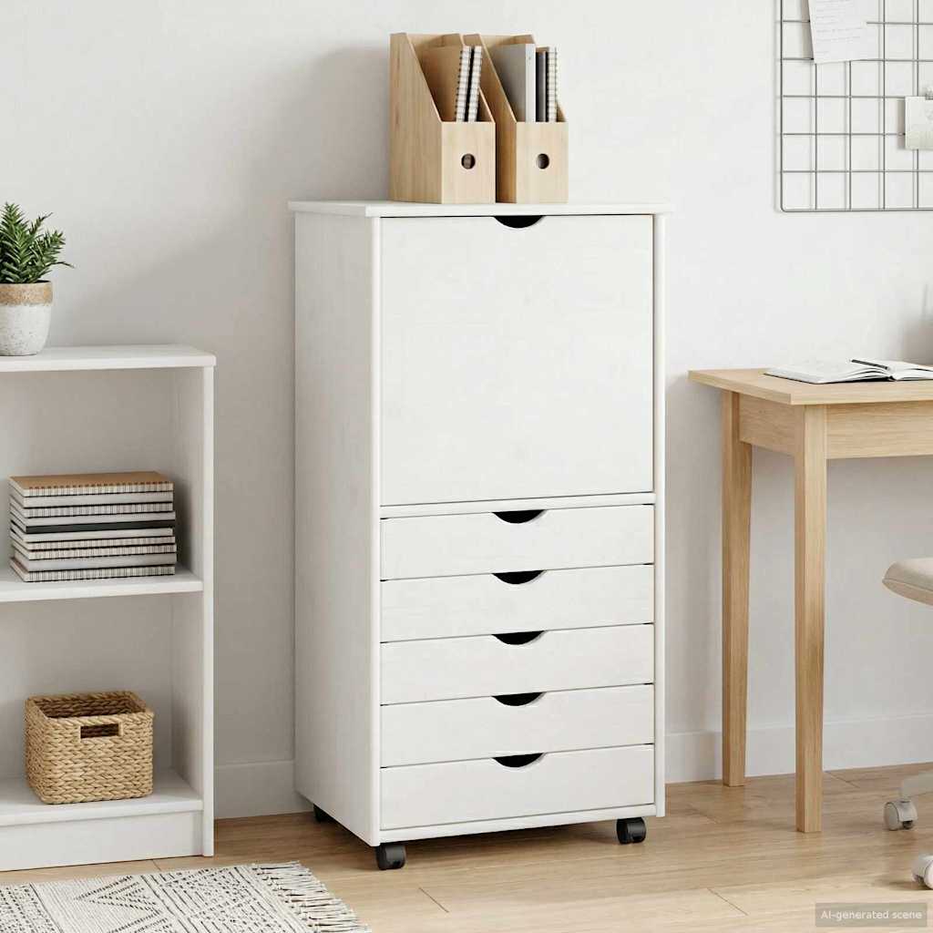 Rollschrank Honigbraun 53 x 39 x 103 cm Massivholz Kiefer