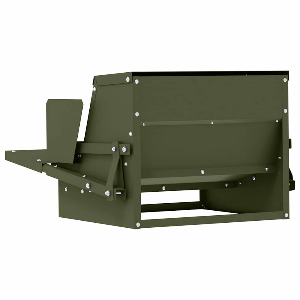 Hühnertretfeeder Schwarz 50 x 40 x 29 cm Kaltgewalzter Stahl