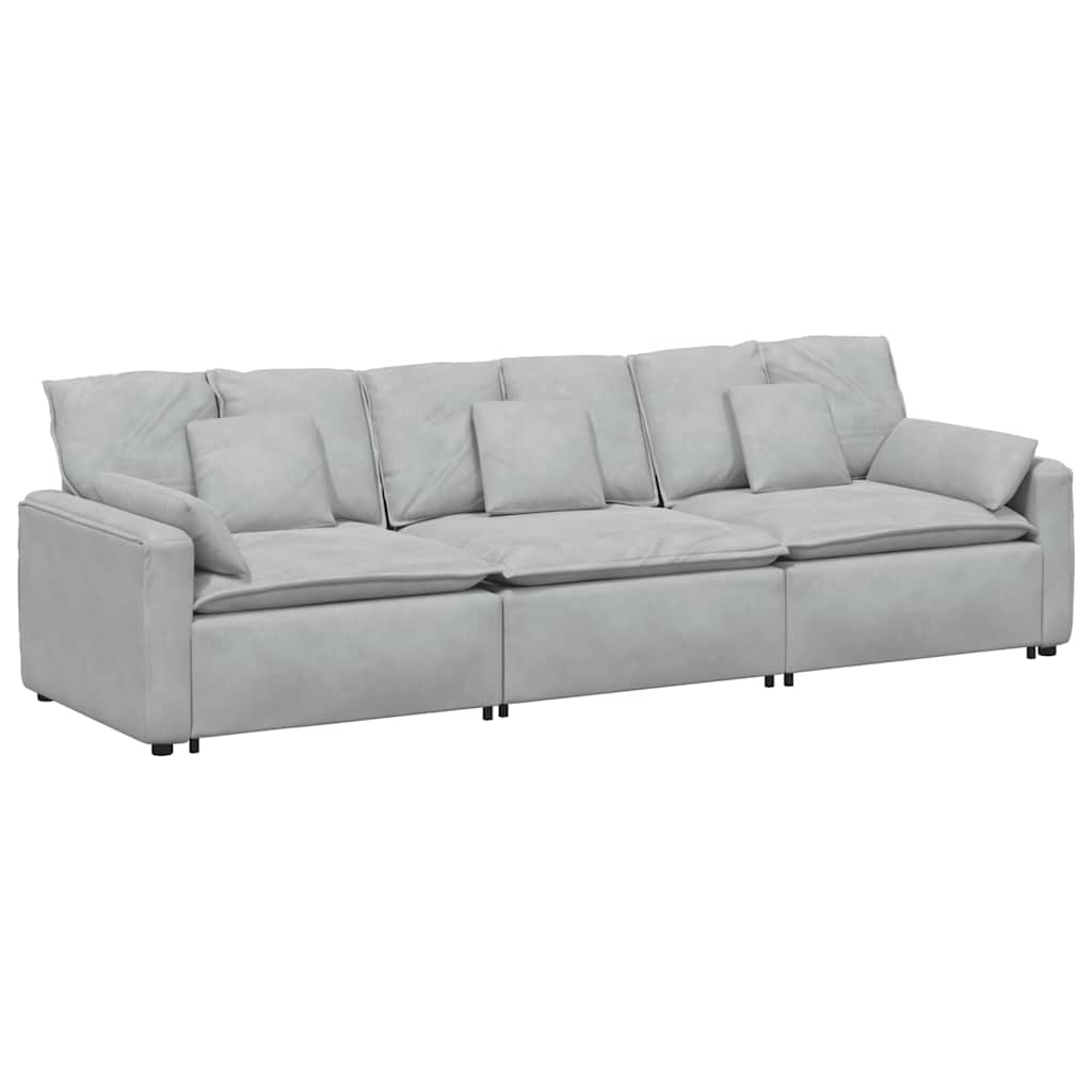 Modulares Sofa mit Kissen Blau