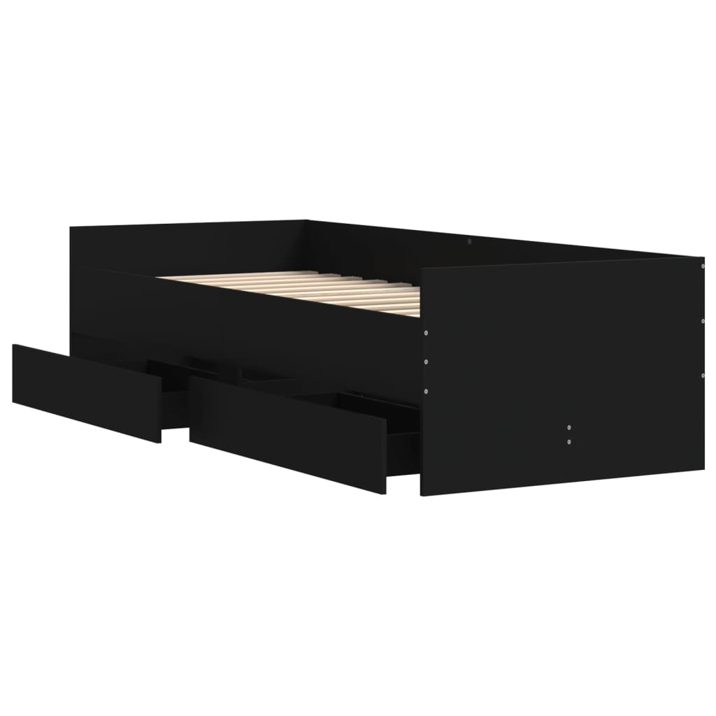 Bett mit Schubladen Braun Eiche-Optik 75x190 cm