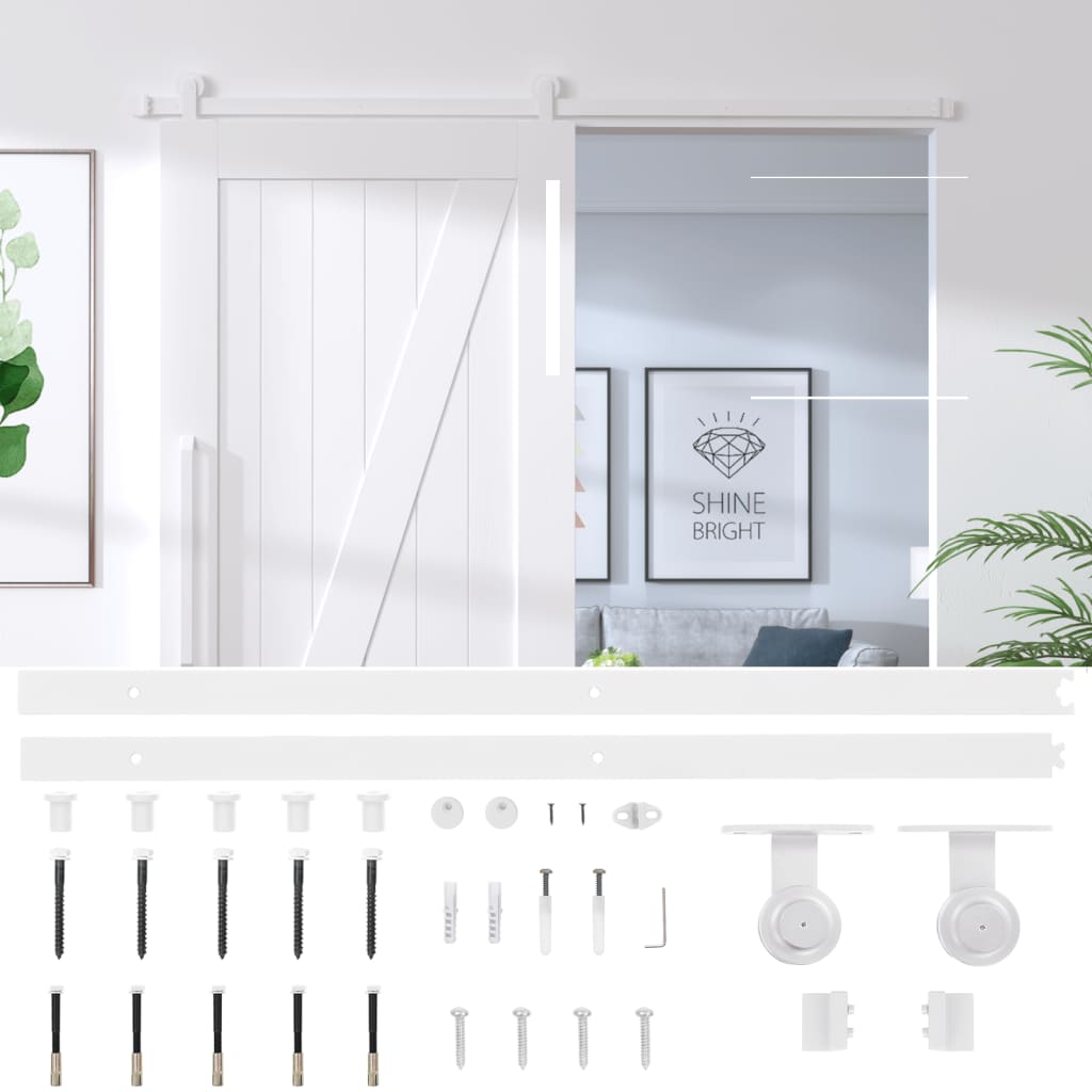 Schiebetürbeschlag-Set SKIEN 183 cm Stahl Schwarz