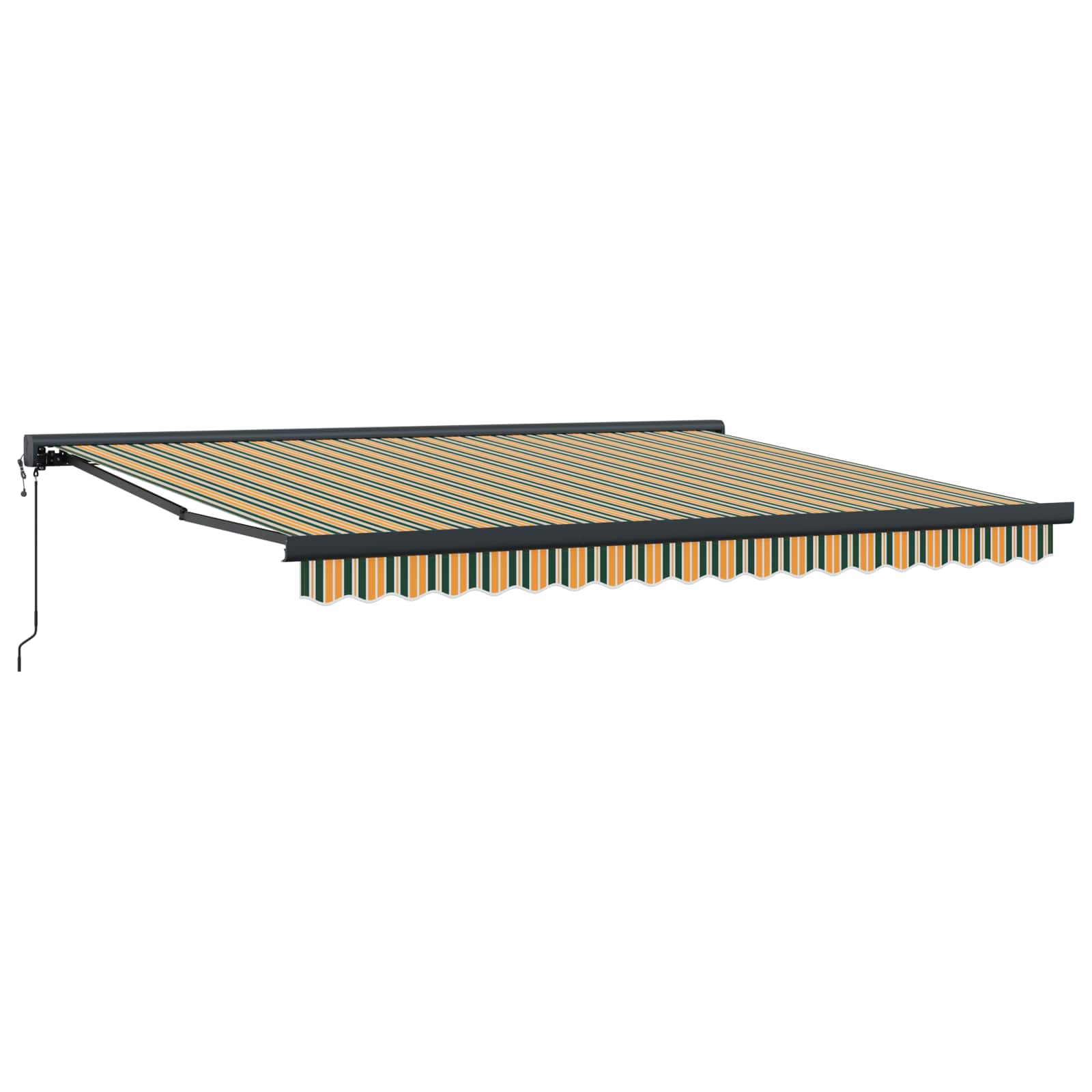 Markise Manuell Einziehbar mit LED 300x250 cm Blau und Weiß