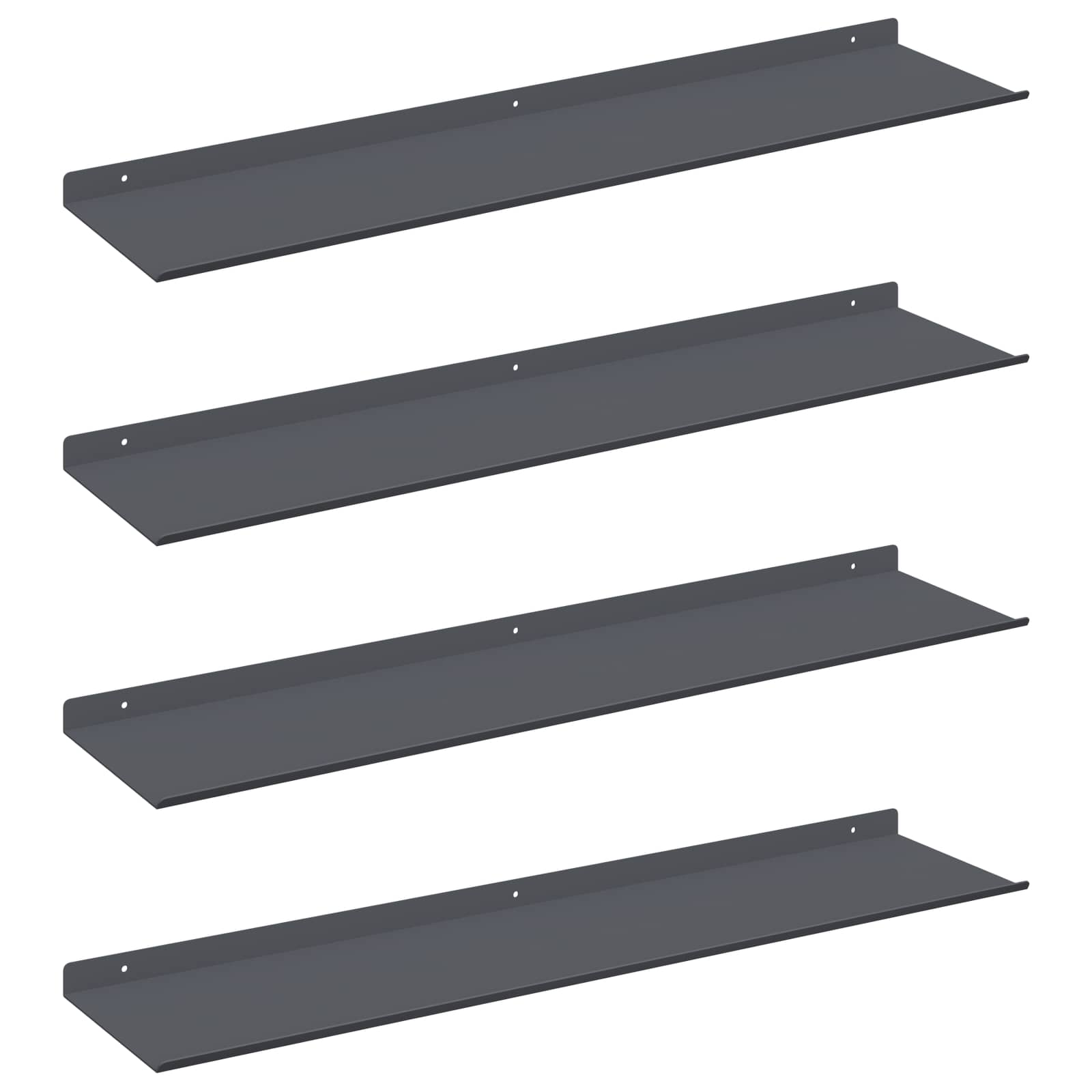 Schwebendes Regal 3 pcs Schwarz 40 x 9 x 2,5 cm Stahl