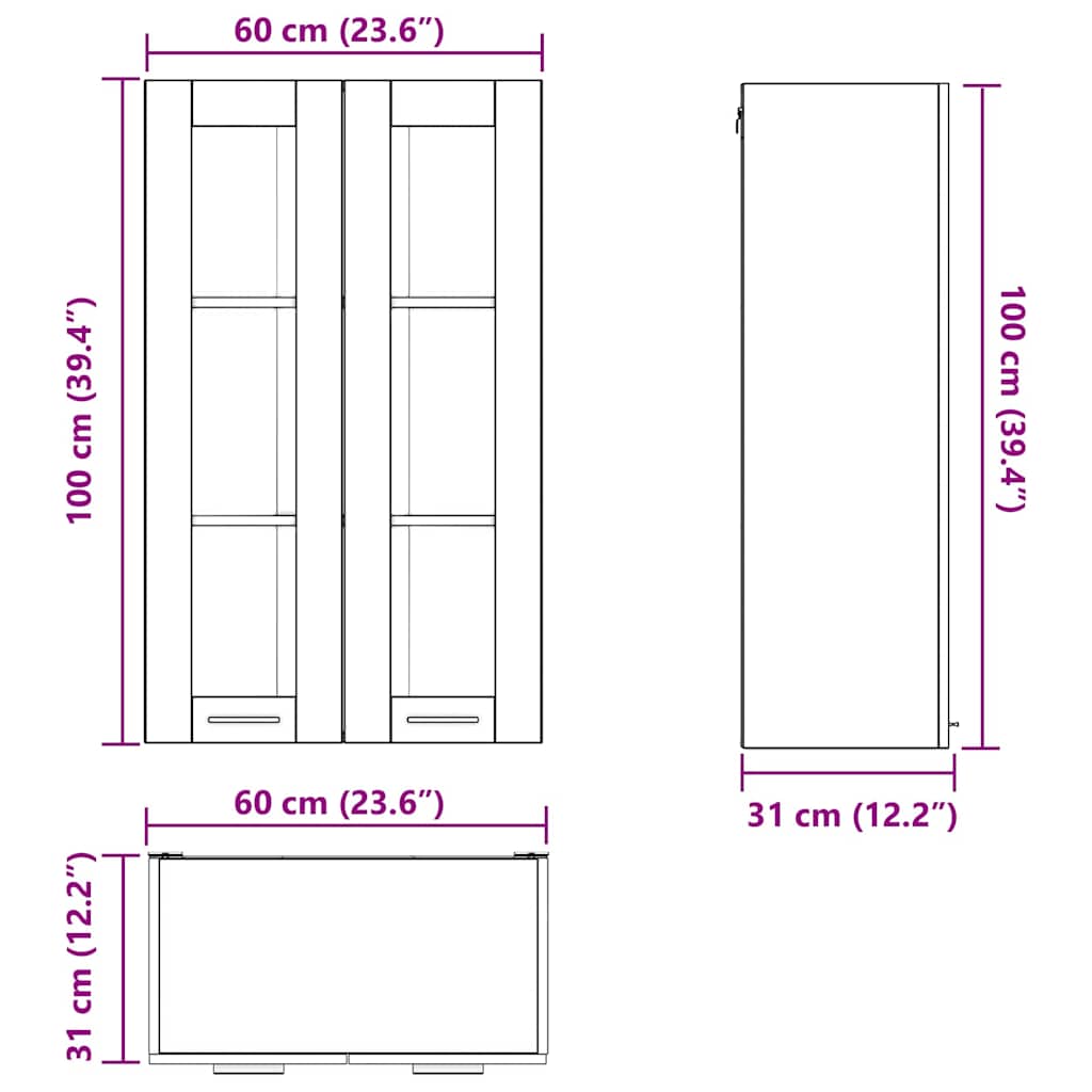 Unterschrank Lyon Weiß 60x46x81,5 cm Holzwerkstoff