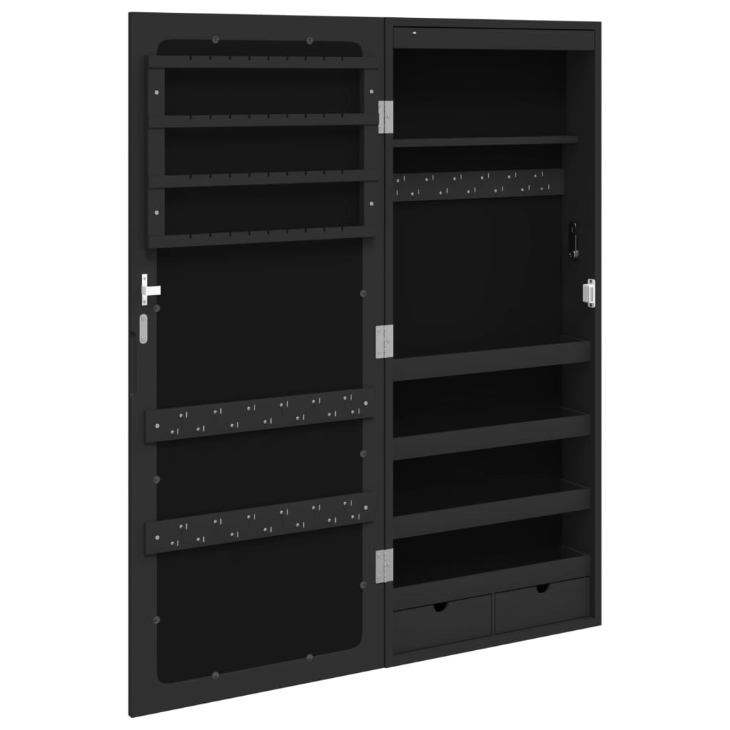 Spiegel-Schmuckschrank mit LED-Beleuchtung Wandmontage Weiß