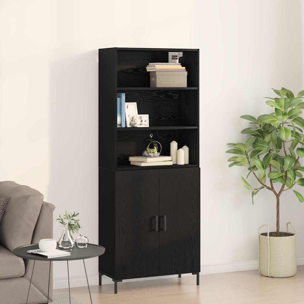 Highboard Hochglanz-Weiß 69,5x34x180 cm Holzwerkstoff