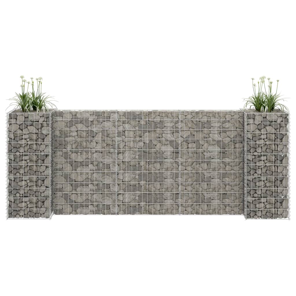 H-förmiger Gabionen-Pflanzkorb Stahldraht 260x40x40 cm