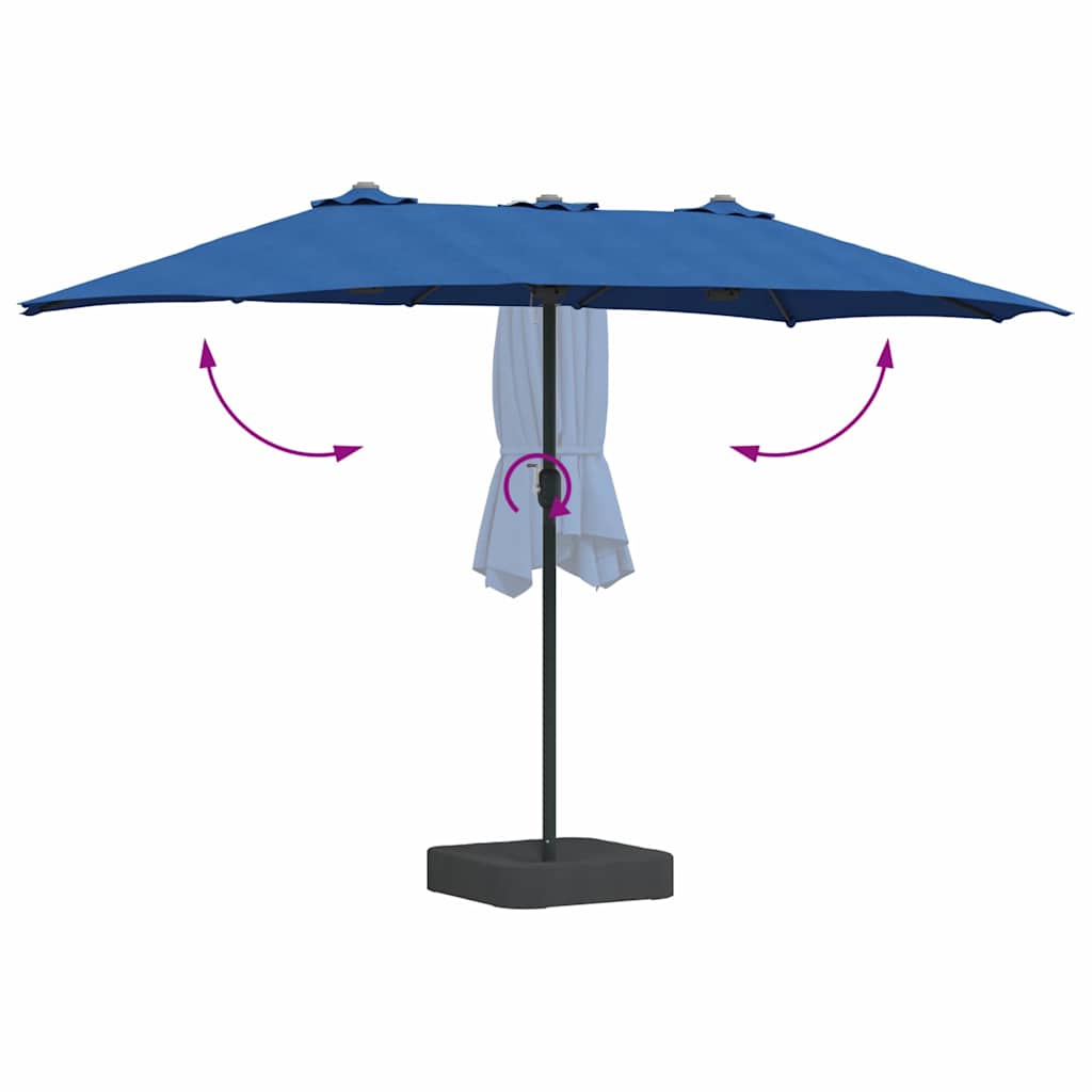 Garten-Sonnenschirm Sand 385 x 209 x 244 cm Polyester und Stahl
