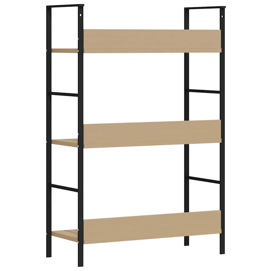 Bücherregal 3 Regalböden Schwarz 60×27,6×90,5 cm Holzwerkstoff