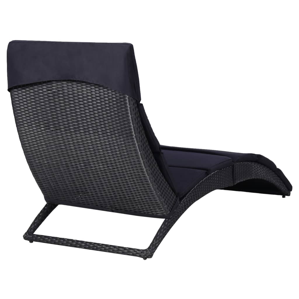 Klappbare Sonnenliege mit Auflage Poly Rattan Braun