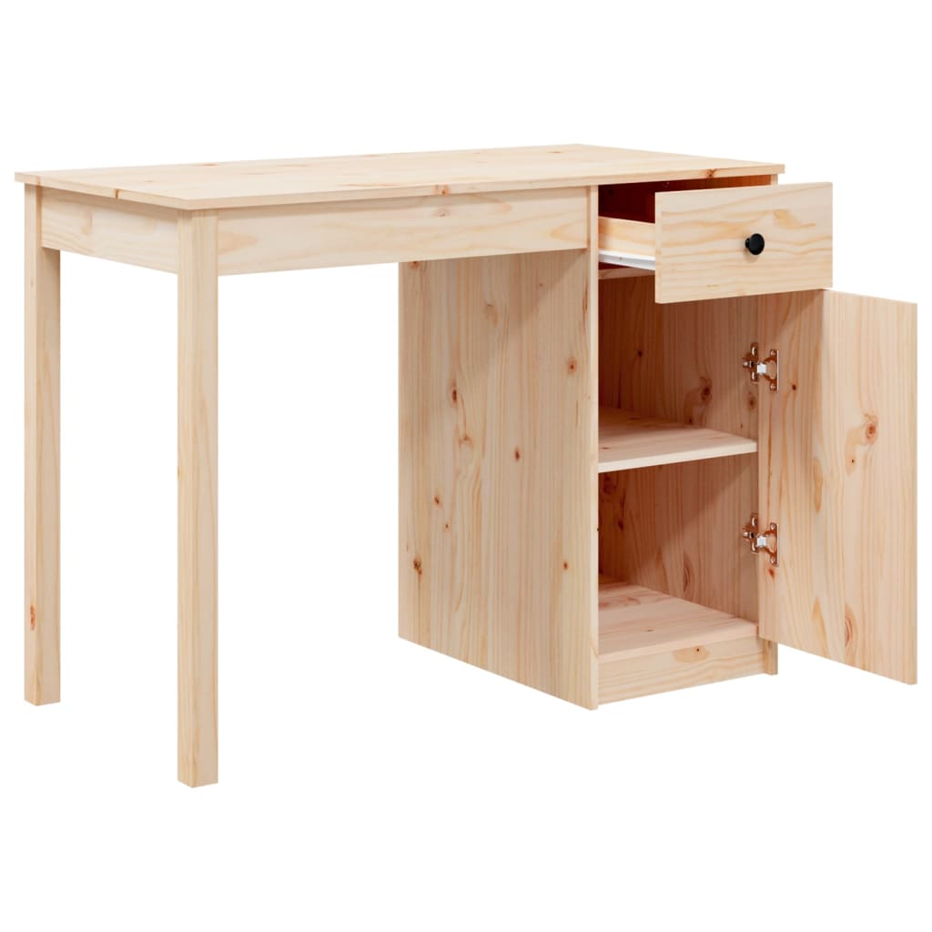 Schreibtisch Wachsbraun 100 x 50 x 74 cm Massives Kiefernholz