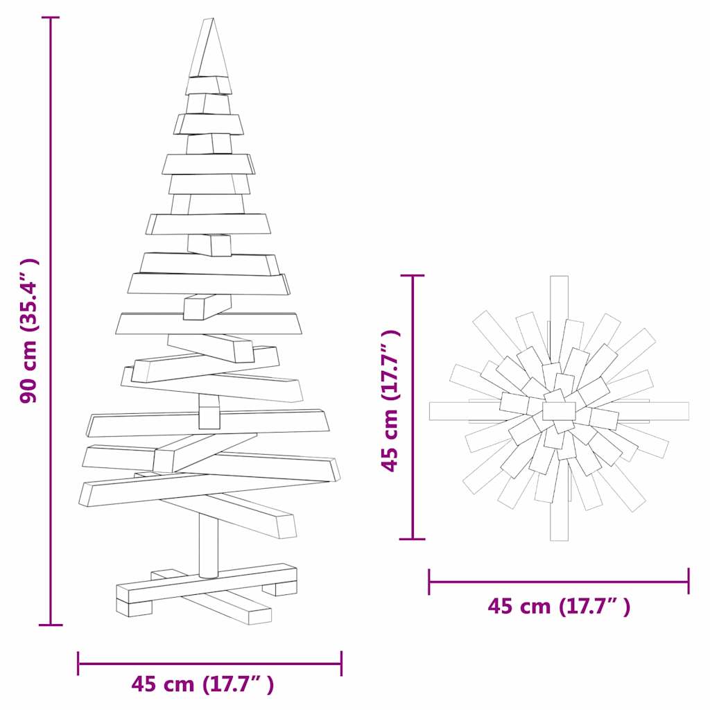 Weihnachtsbäume mit Ständer Natur 60 cm Massivholz Kiefer