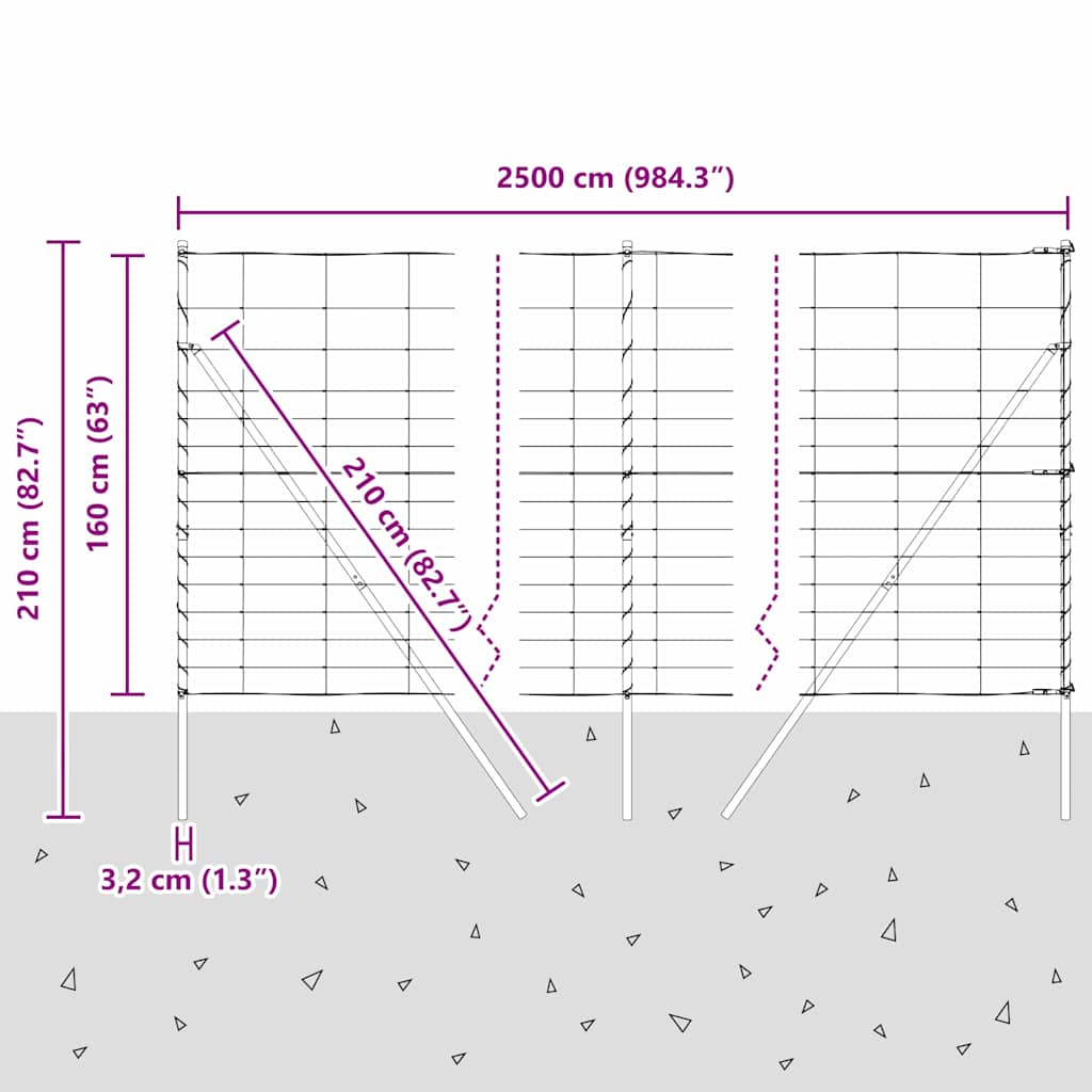 Ground Fix Geschweißter Drahtzaun 25 x 0,8 m Silber Netz