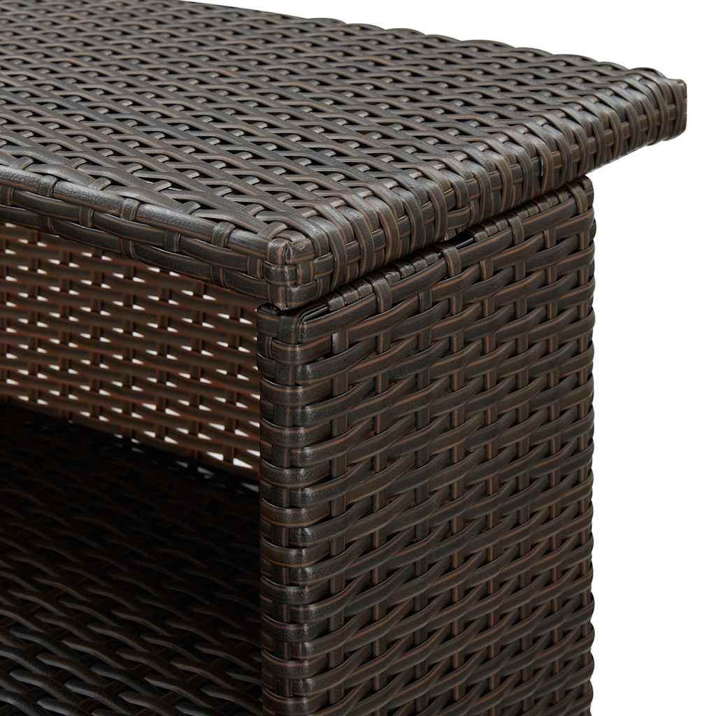 Garten-Bartisch Grau 120x55x110 cm Poly Rattan
