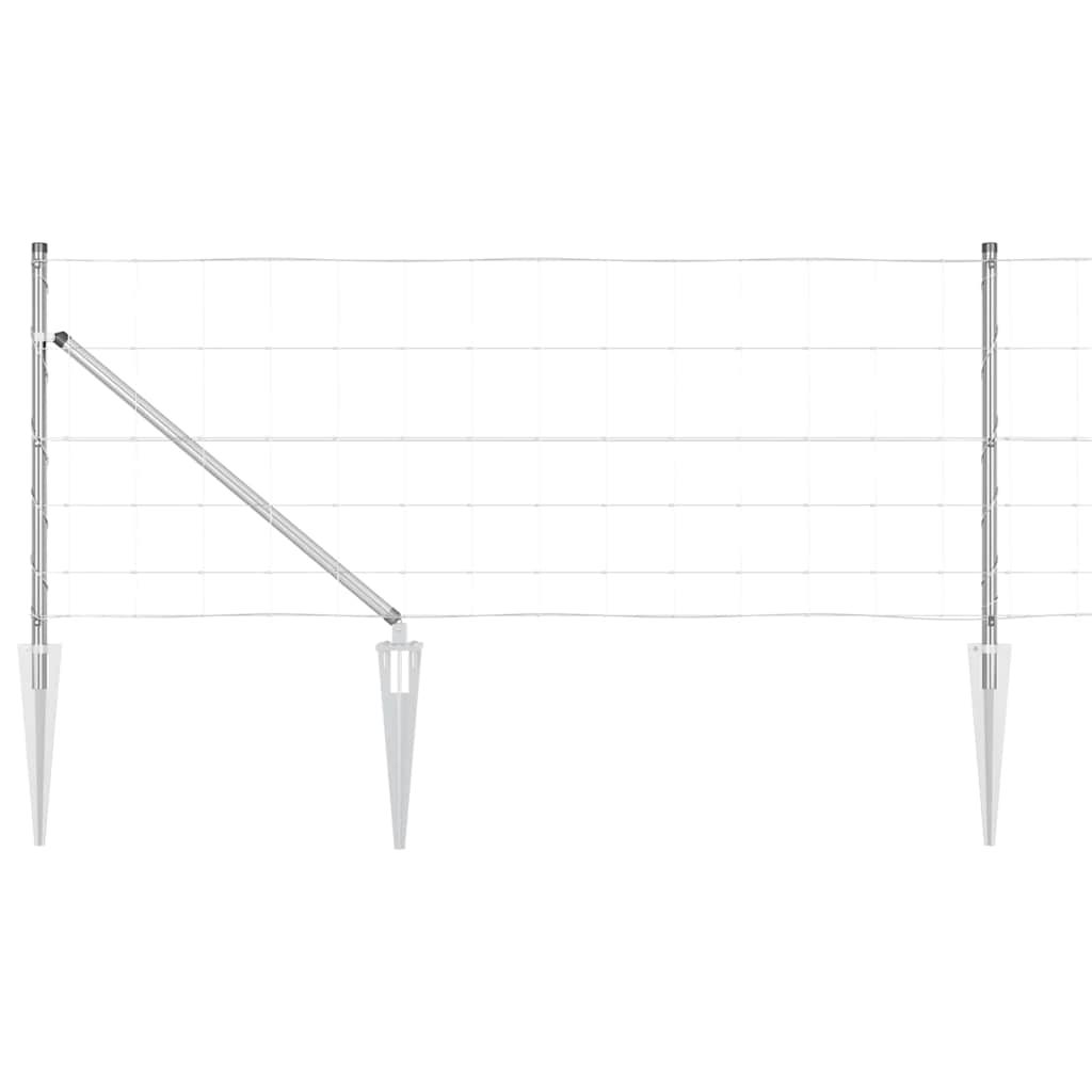 Ground Fix Geschweißter Drahtzaun 25 x 0,8 m Silber Netz