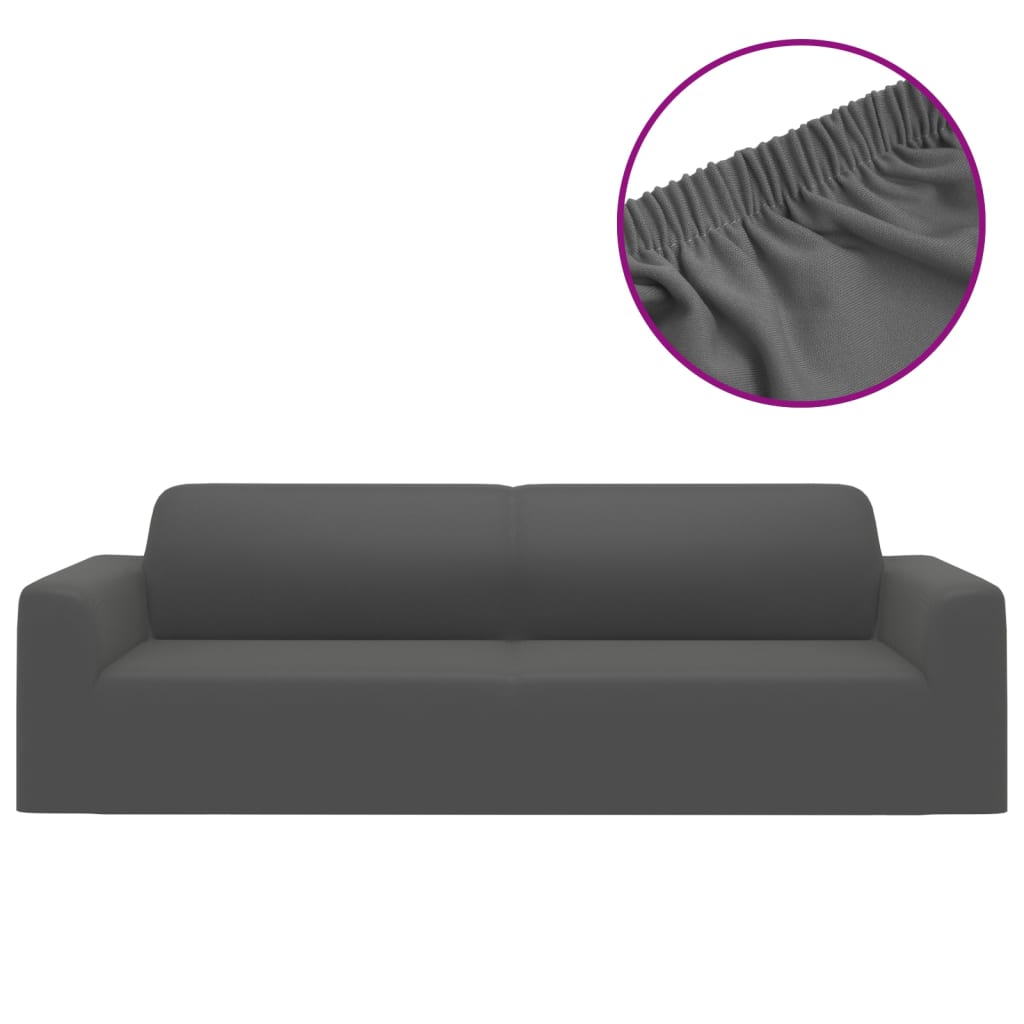 Stretch-Sofahusse Schwarz Polyester-Jersey