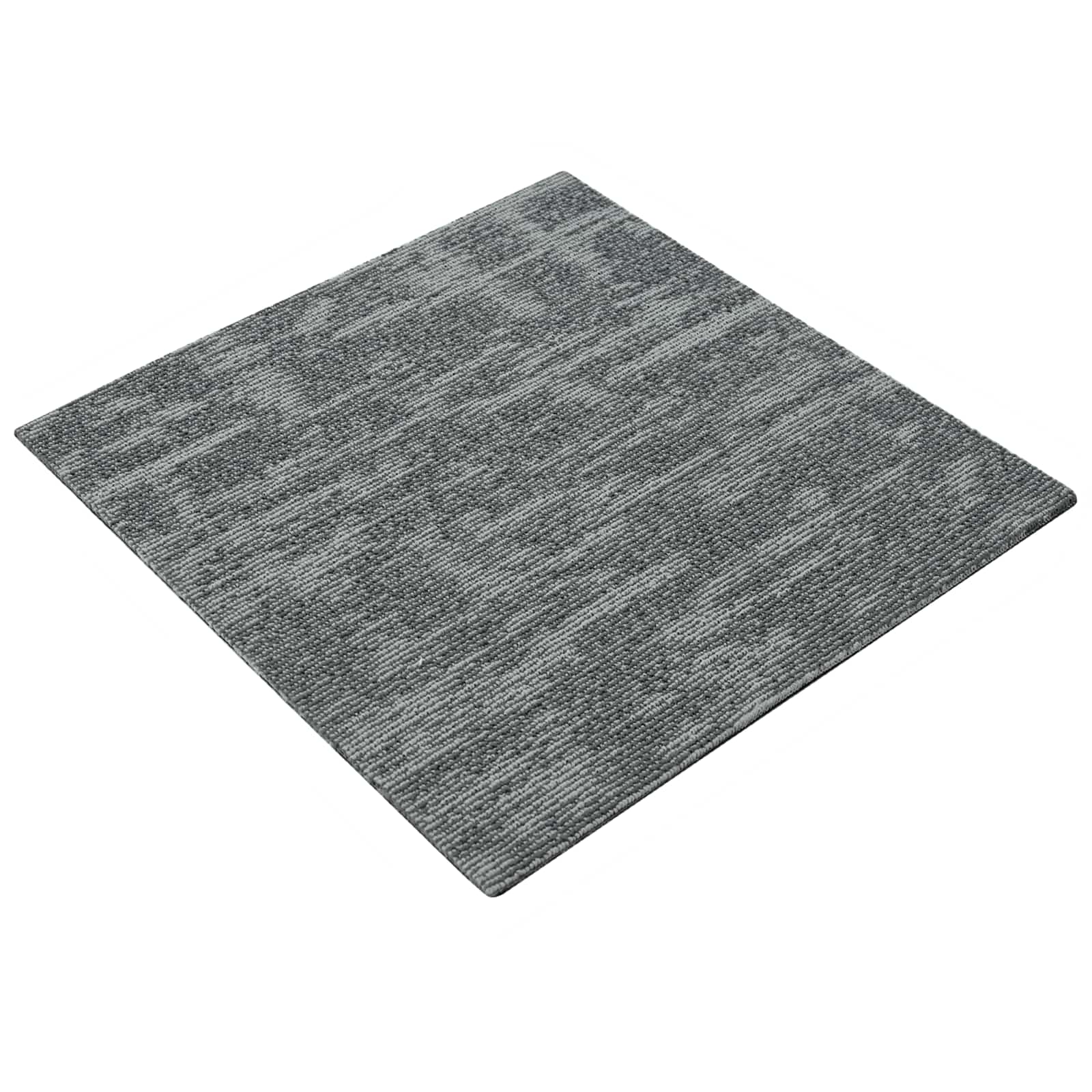 Teppichfliese Hellgrau mit Streifen 50 x 50 cm 4 pcs