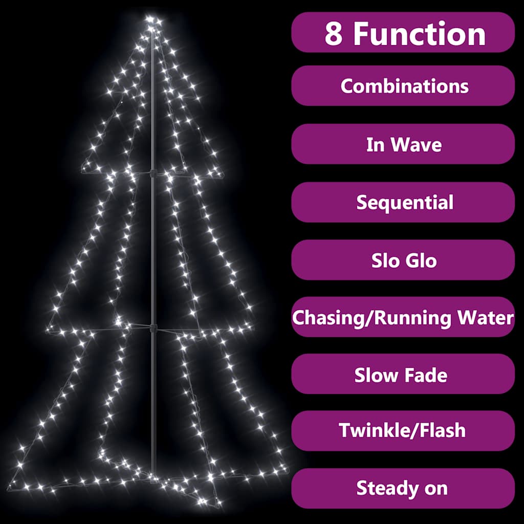 Weihnachtsbaum in Kegelform 160 LEDs Indoor & Outdoor 78x120 cm