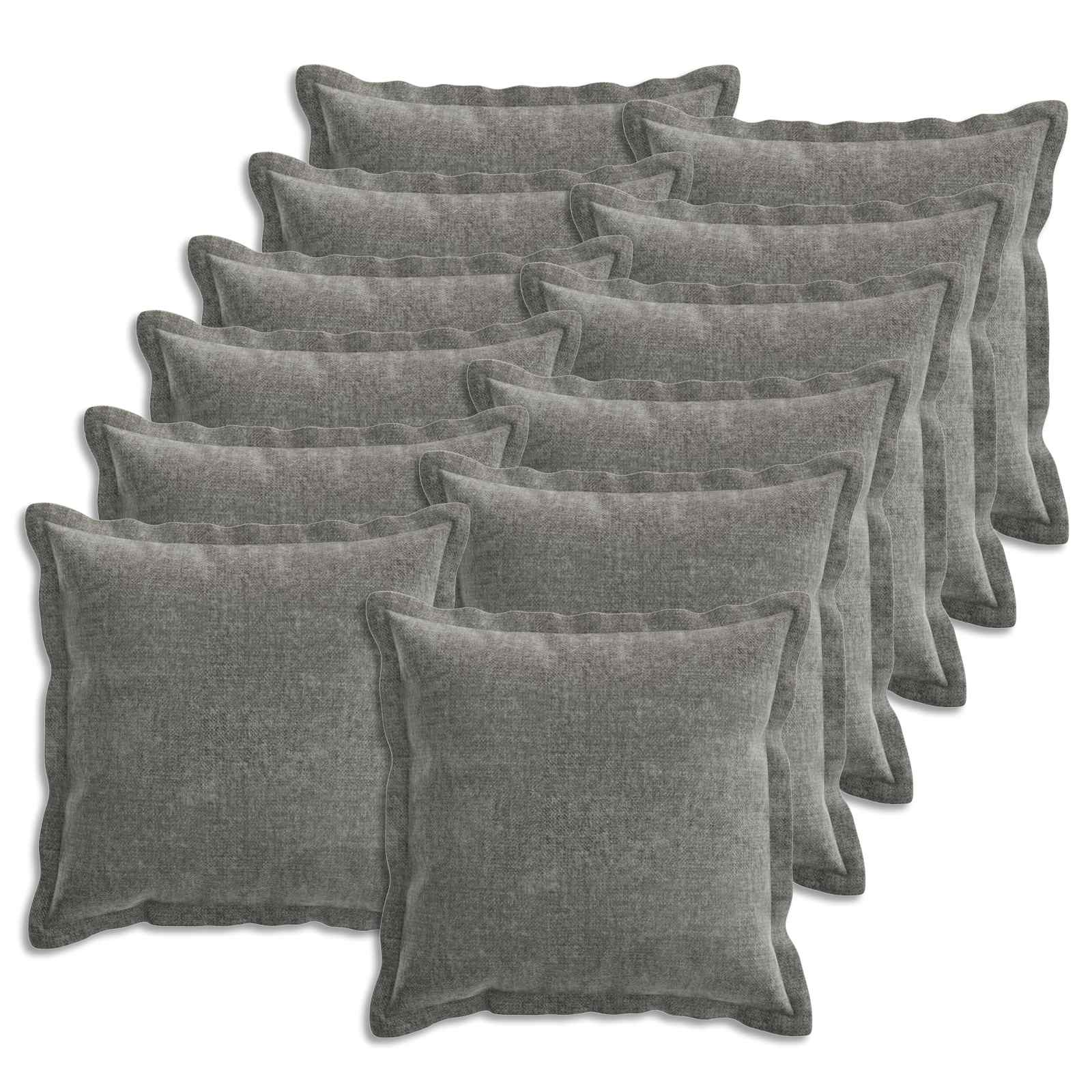 Kissenbezug 2 Stk. HOUTEN Dunkelgrau 30 x 30 cm Chenille-Stoff