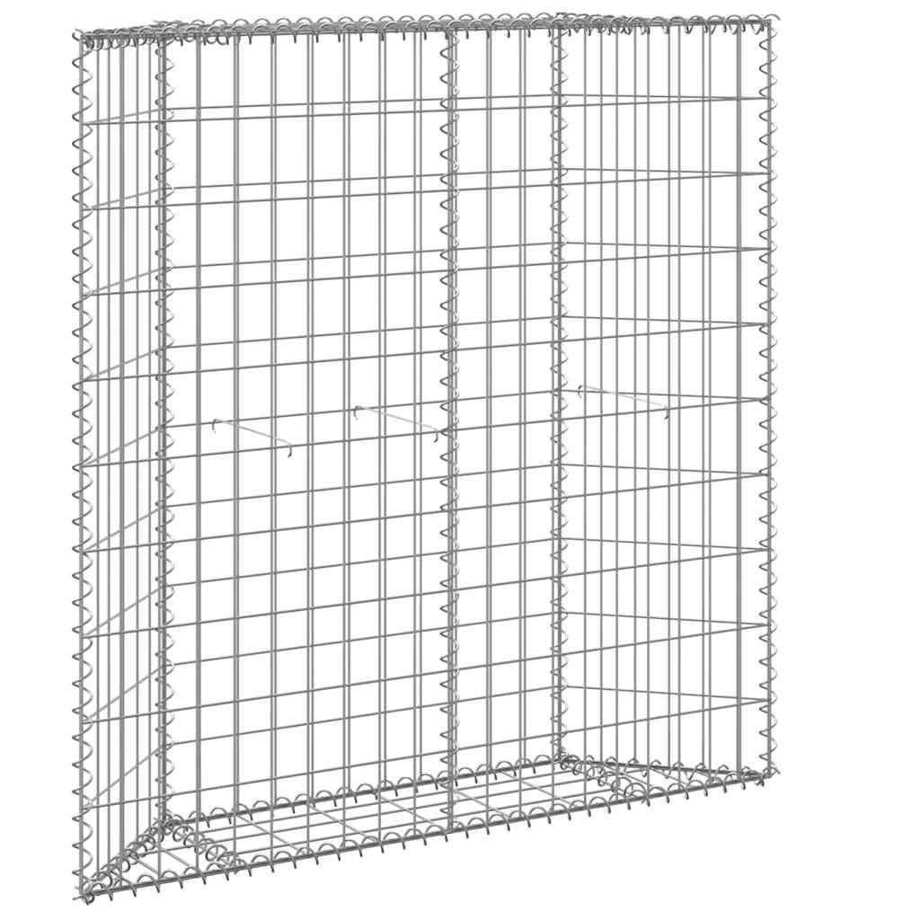 Gabionen-Hochbeet Trapezform Verzinkter Stahl 80x20x100 cm