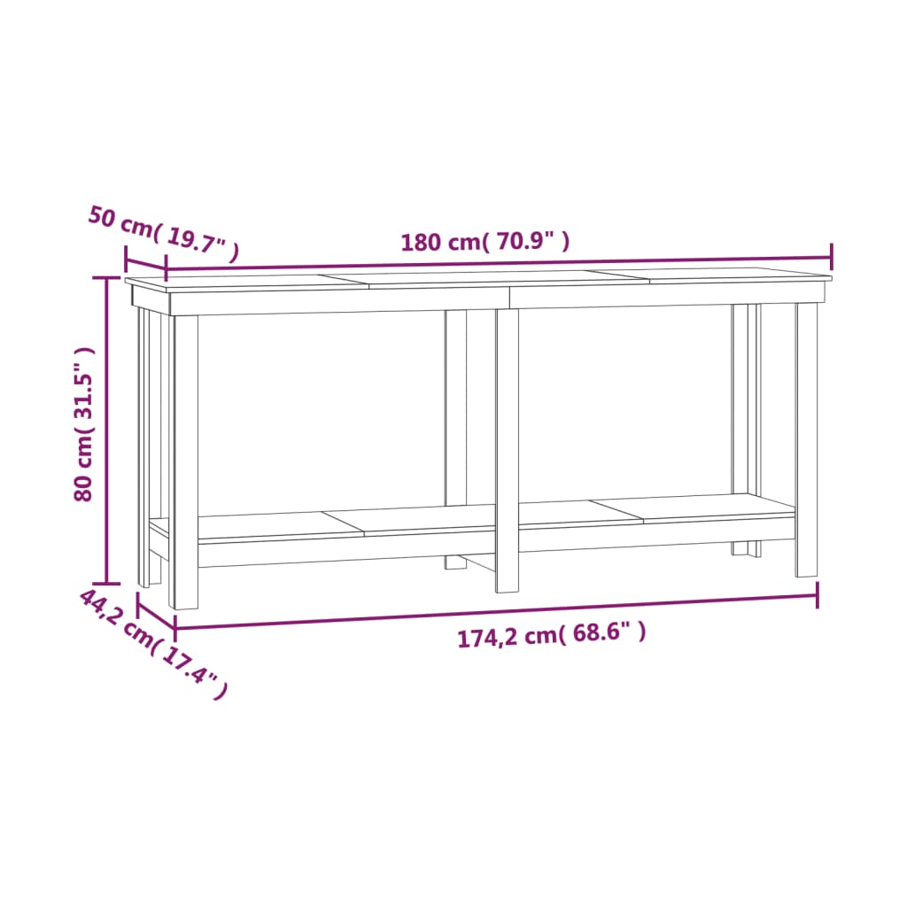 Werkbank 80x50x80 cm Massivholz Kiefer