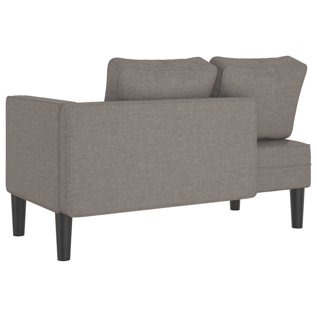 Chaiselongue mit Kissen Hellgrau Stoff
