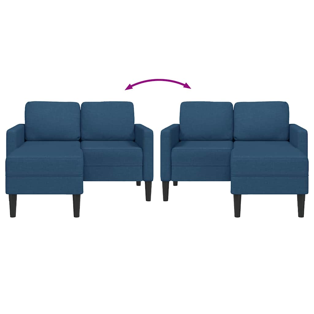 2-Sitzer-Sofa mit Chaiselongue L-Form Hellgrau 125 cm Stoff