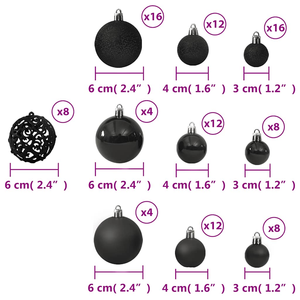 100-tlg. Weihnachtskugel-Set Weiß