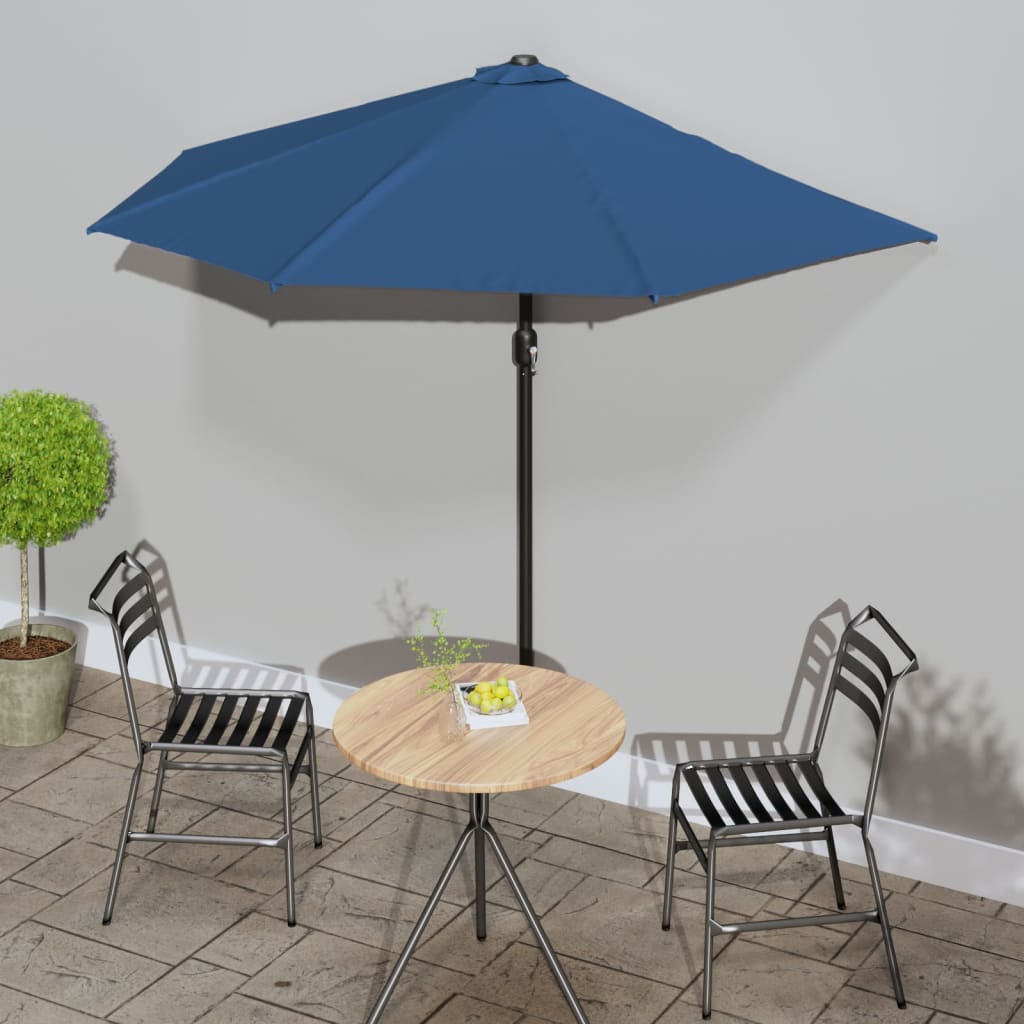 Balkon-Sonnenschirm Alu-Mast Bordeauxrot 270x144x222cm Halbrund