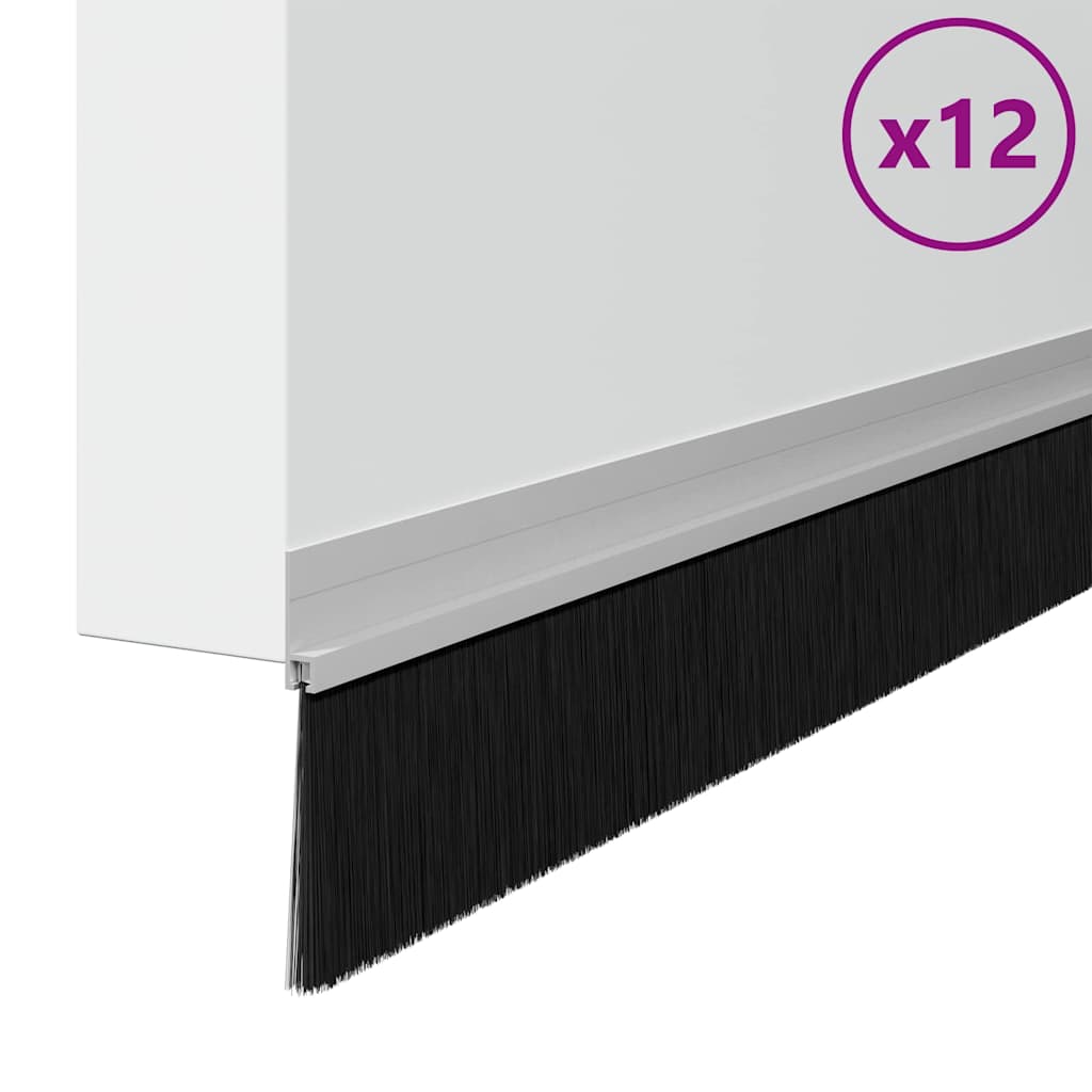 Selbstklebende Türbürstendichtungen 2 pcs Braun 100 cm