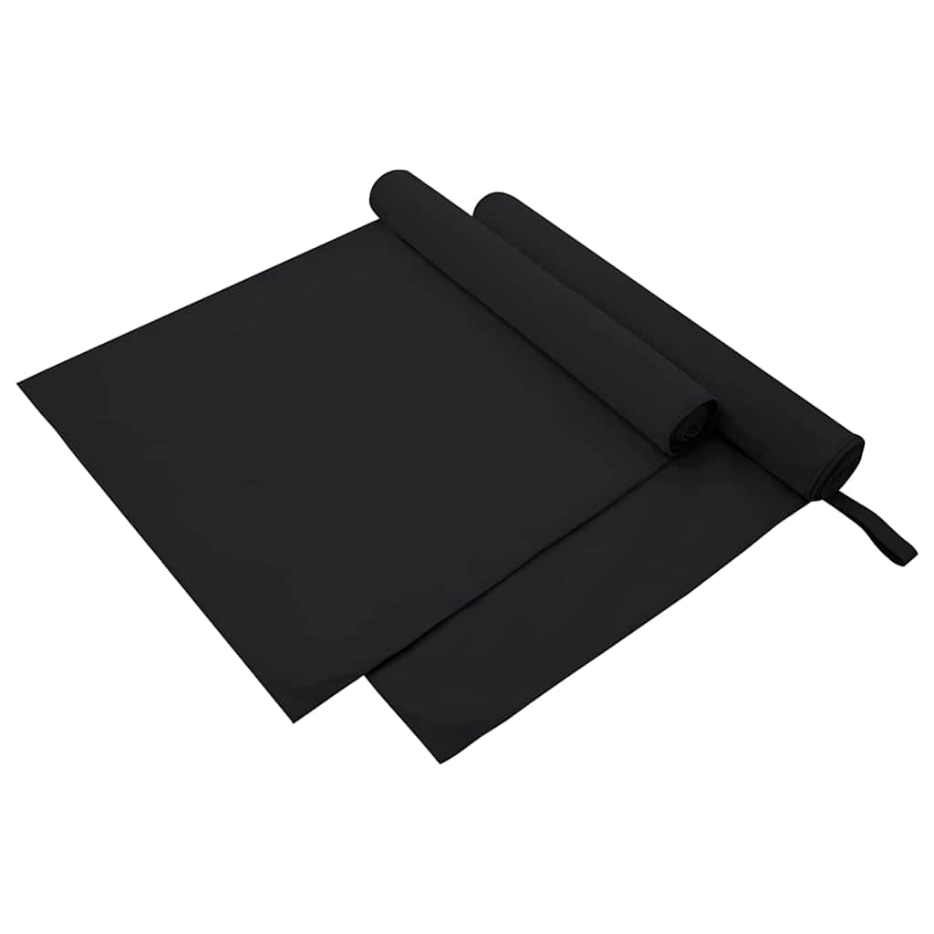 Sporthandtücher 2 pcs Schwarz 50 x 30 cm Polyester und Polyamid