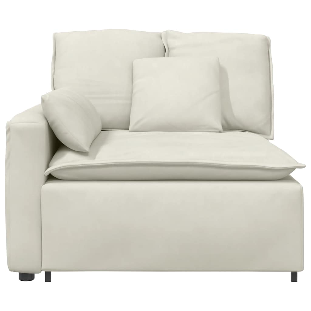 Modulares Sofa Endmodul mit Armlehne Kissen Blau 100 cm