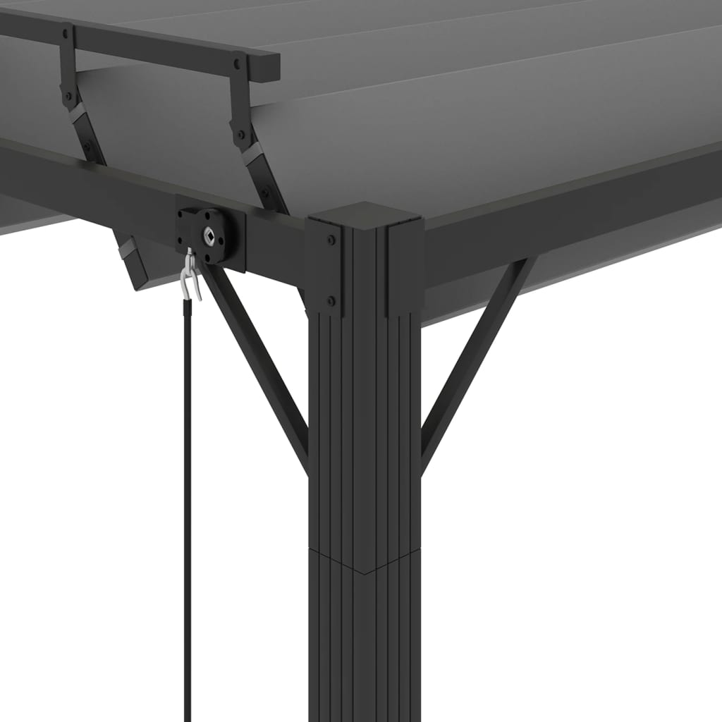 Pergola mit Lamellendach 3x3 m Creme Stoff und Aluminium