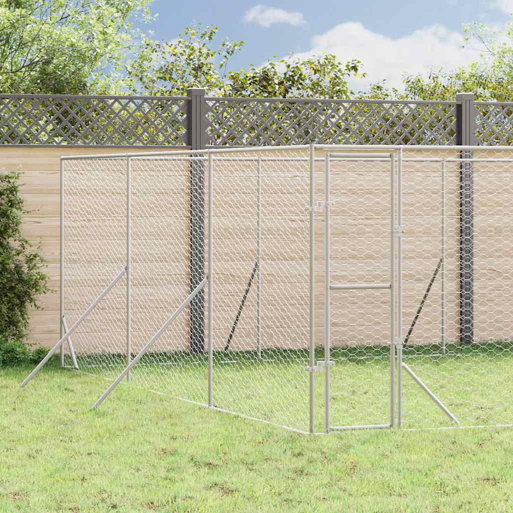 Outdoor-Hundezwinger Silbern 2x2x2 m Verzinkter Stahl
