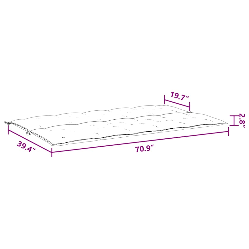 Gartenbank-Auflage Anthrazit 100x(50+50)x7 cm Oxford-Gewebe