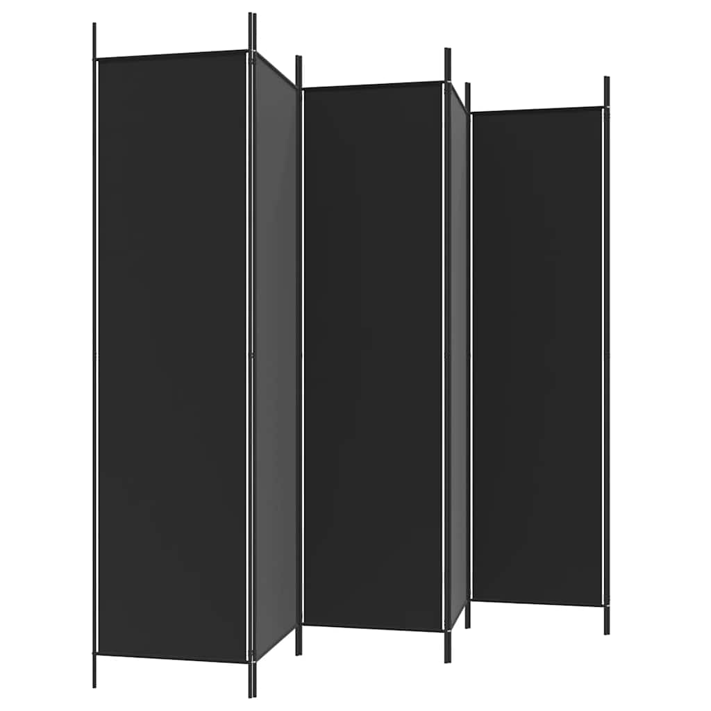3-tlg. Paravent Schwarz 150x200 cm Stoff