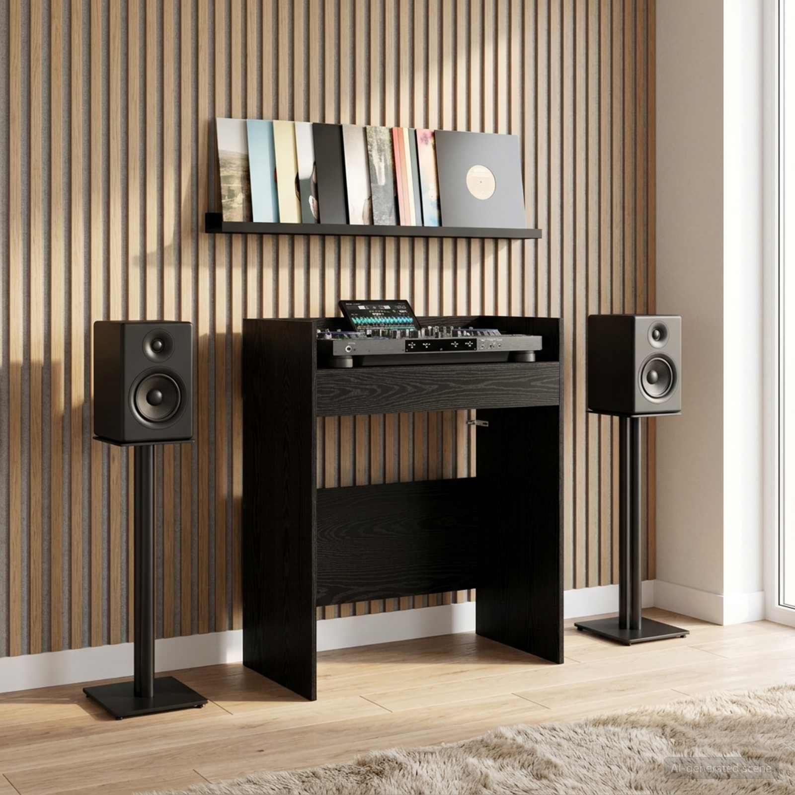 DJ Tisch Weiß 102 x 45 x 102 cm Holzwerkstoff