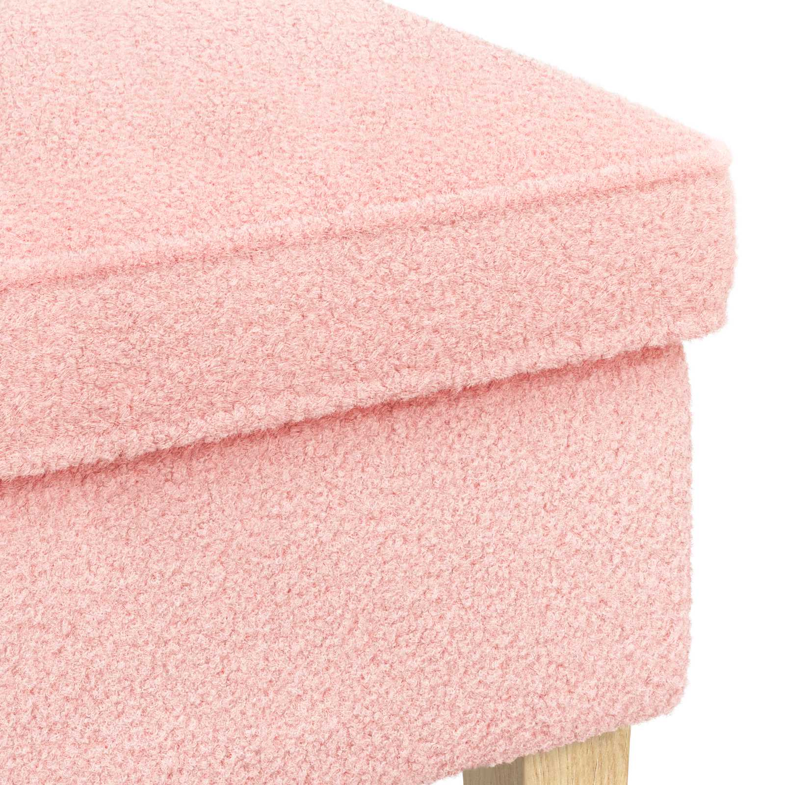 Hocker Creme 55 x 35 x 41 cm Bouclé