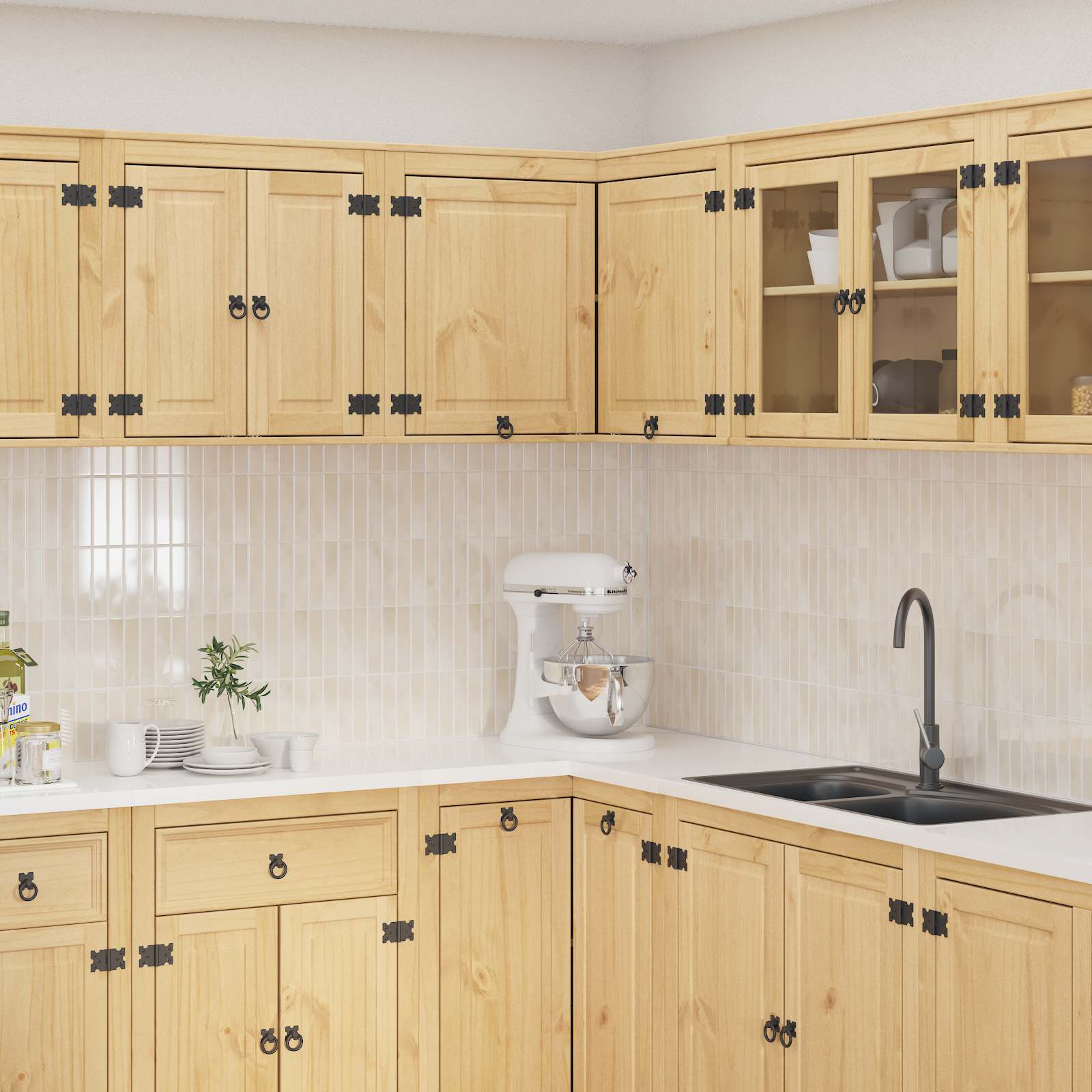 Schrank SKI Honigbraun 60 x 46 x 81,5 cm Massives Kiefernholz
