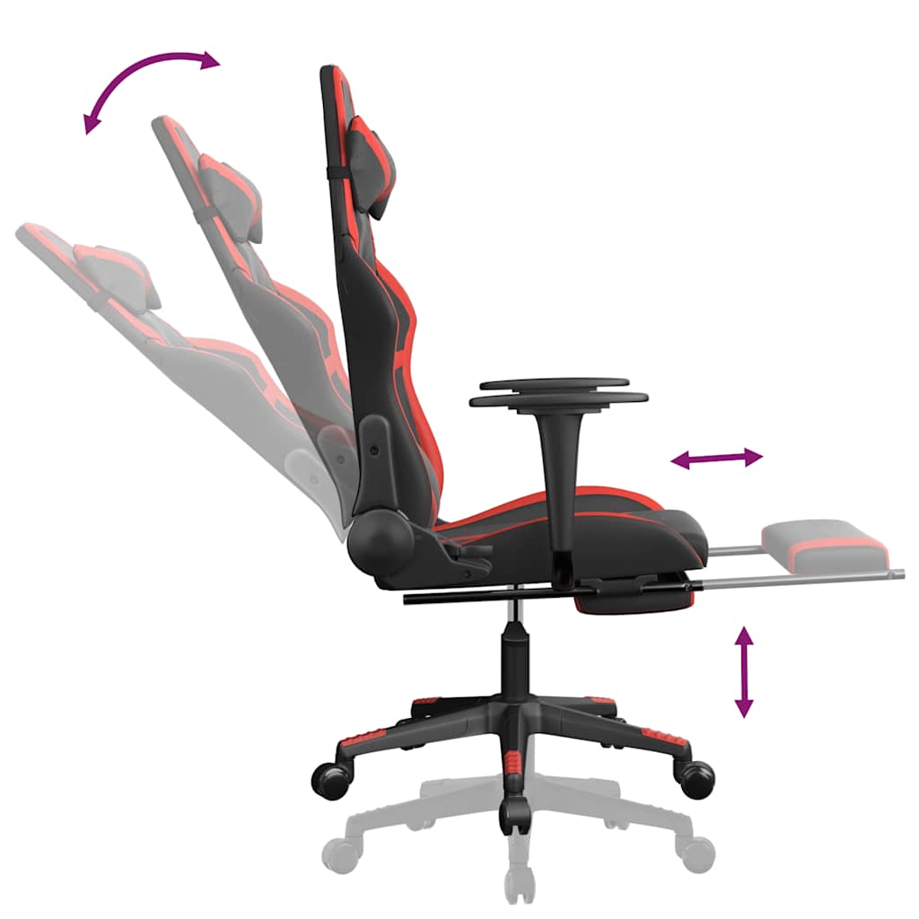 Gaming-Stuhl mit Massagefunktion Schwarz und Grün Kunstleder