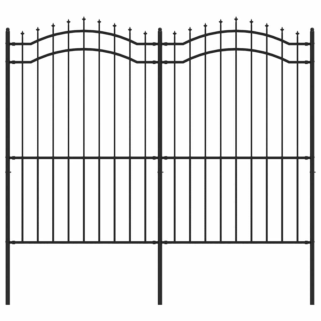 Gartenzaun Woerden mit Speerspitze Schwarz 240 x 75 cm Stahl