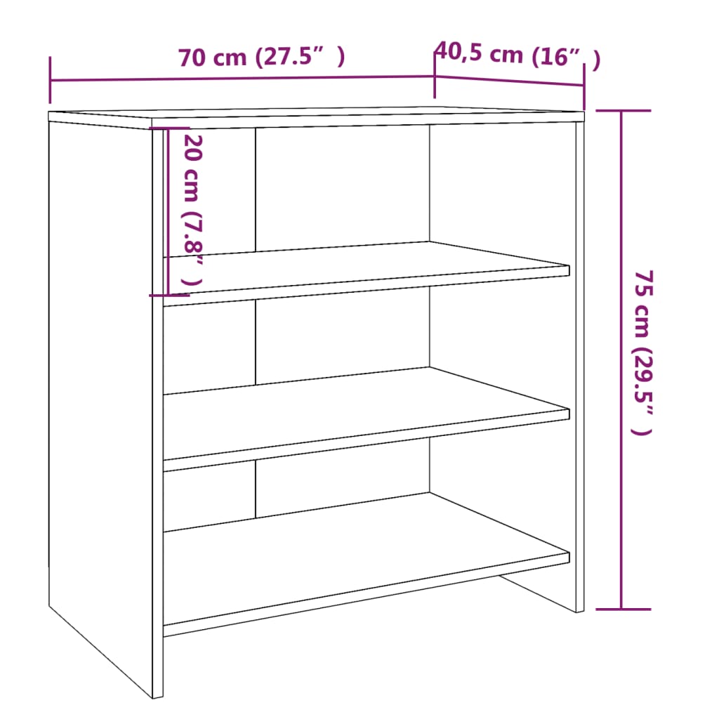 3-tlg. Sideboard Weiß Holzwerkstoff