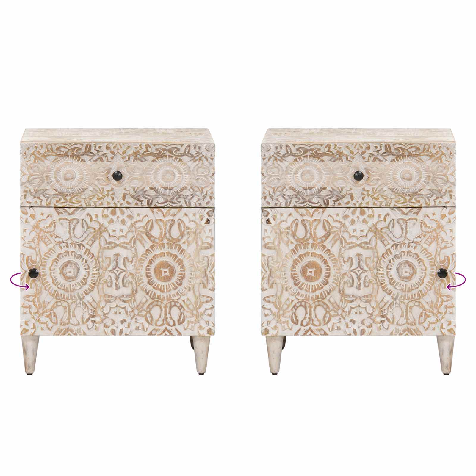 Bettkasten Braun 50 x 33 x 60 cm Massivholz Mango