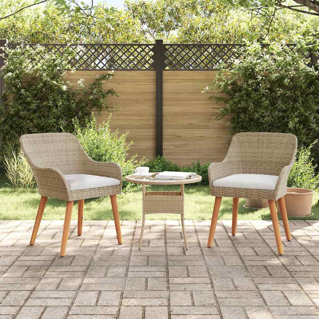Gartenstuhl 2 pcs Schwarz 62,5 x 55 x 82 cm Poly-Rattan